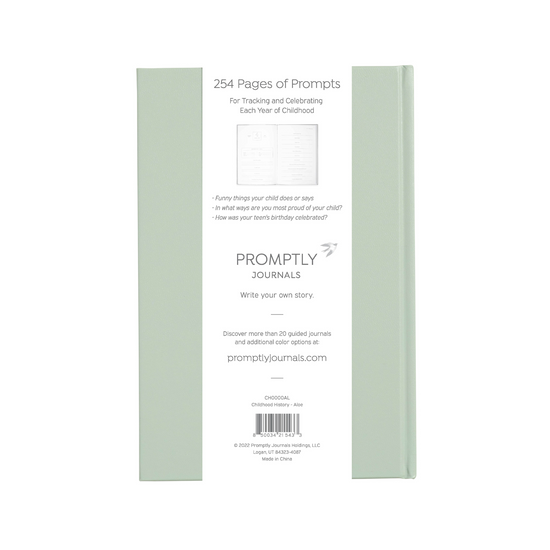 A Complete Childhood History: From Pregnancy to 18 Years Old (Aloe Green, Leatherette)