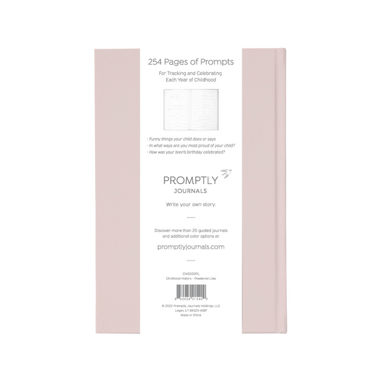 A Complete Childhood History: From Pregnancy to 18 Years Old (Powdered Lilac, Leatherette)