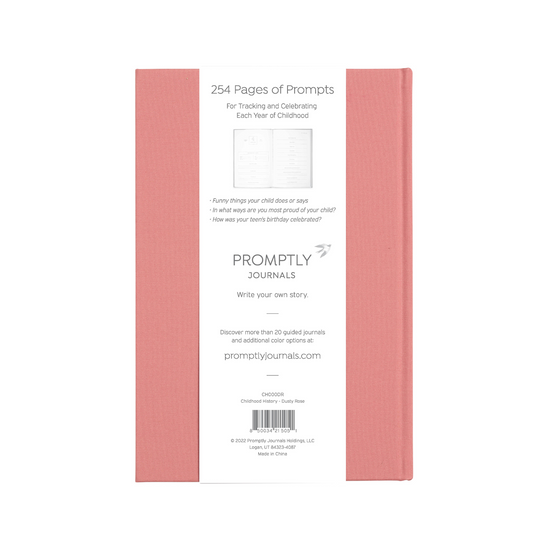 A Complete Childhood History: From Pregnancy to 18 Years Old (Dusty Rose, Linen)