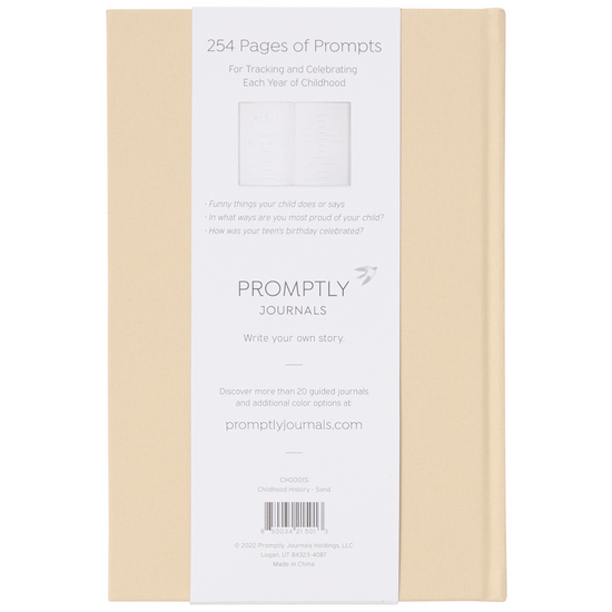 A Complete Childhood History: From Pregnancy to 18 Years Old (Sand Brown, Linen)