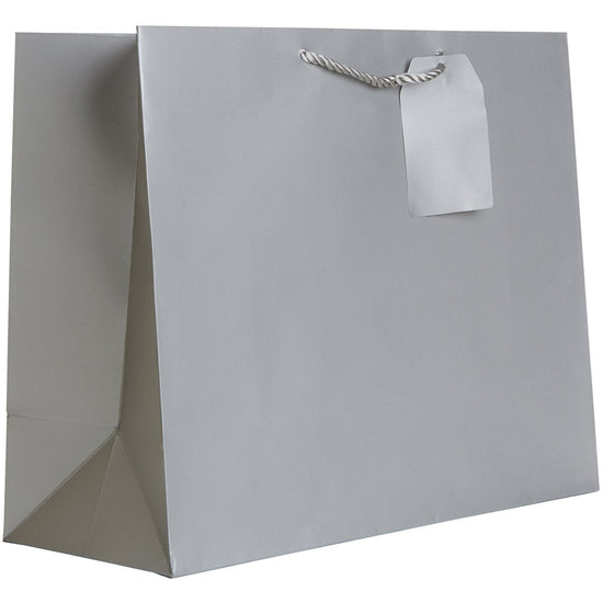 Heavyweight Solid Color Large Jumbo Gift Bags, Matte Metallic Silver by Present Paper