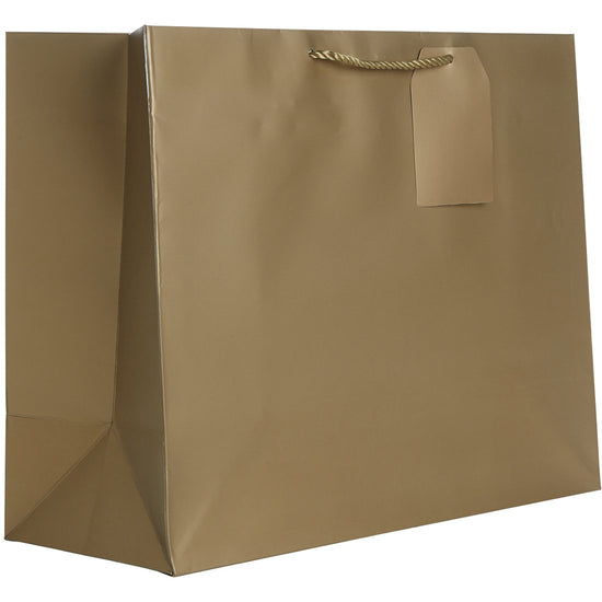 Heavyweight Solid Color Large Jumbo Gift Bags, Matte Metallic Gold by Present Paper