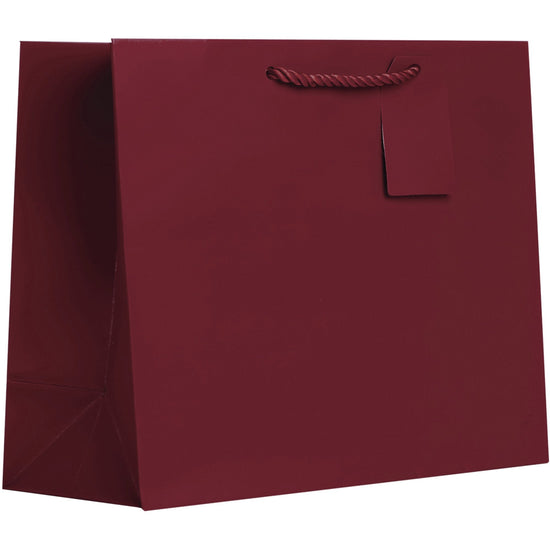 Heavyweight Solid Color Large Gift Bags, Matte Burgundy by Present Paper