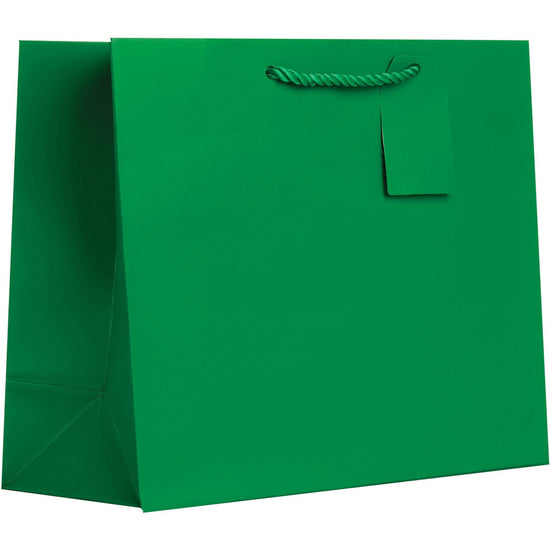 Heavyweight Solid Color Large Gift Bags, Matte Green by Present Paper