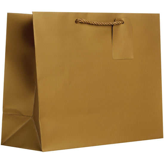 Heavyweight Solid Color Large Gift Bags, Matte Metallic Gold by Present Paper