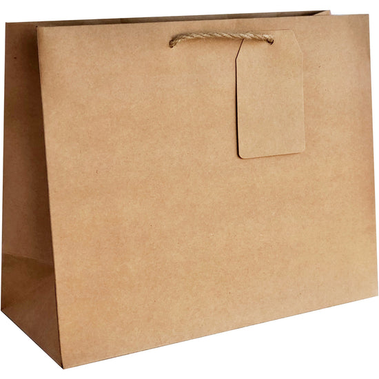 Heavyweight Solid Large Gift Bags, Natural Kraft by Present Paper