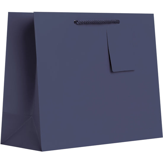 Heavyweight Solid Color Large Gift Bags, Matte Navy Blue by Present Paper