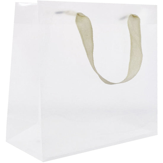 Heavyweight Solid Color Large Gift Bags, Clear Plastic by Present Paper