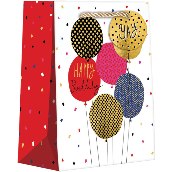 Medium Birthday Gift Bags, Balloons with Foil Accents by Present Paper