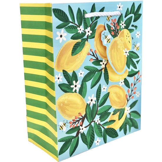 Medium Matte Gift Bags with Glitter, Lemon Blossom by Present Paper