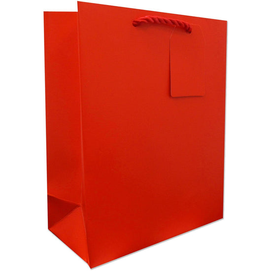 Heavyweight Solid Color Medium Gift Bags, Matte Red by Present Paper