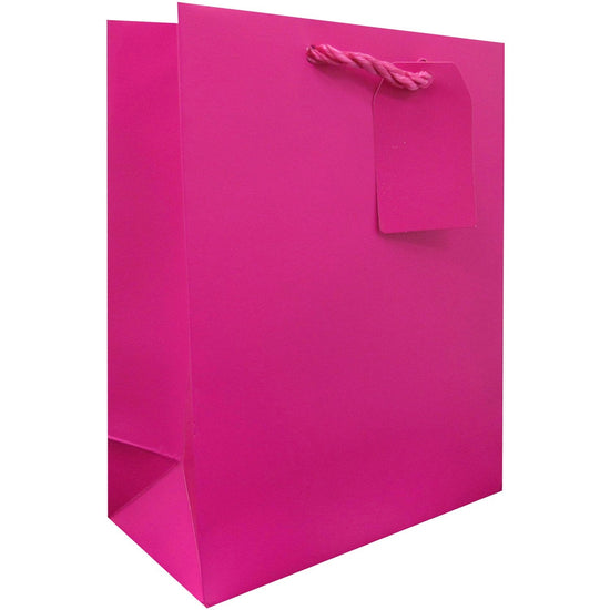 Heavyweight Solid Color Medium Gift Bags, Matte Magenta by Present Paper