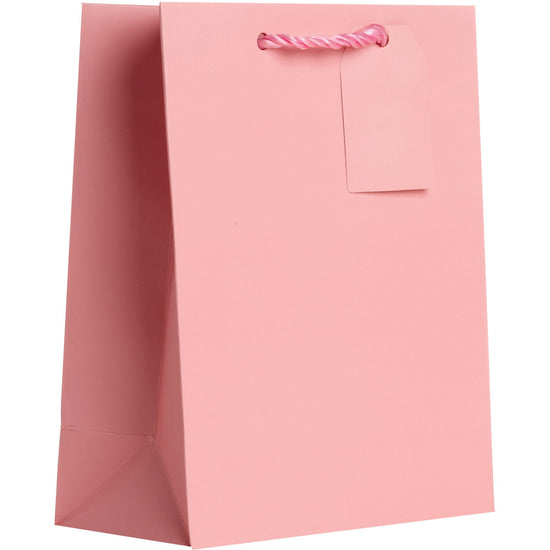 Heavyweight Solid Small Gift Bags, Matte Pastel Pink by Present Paper