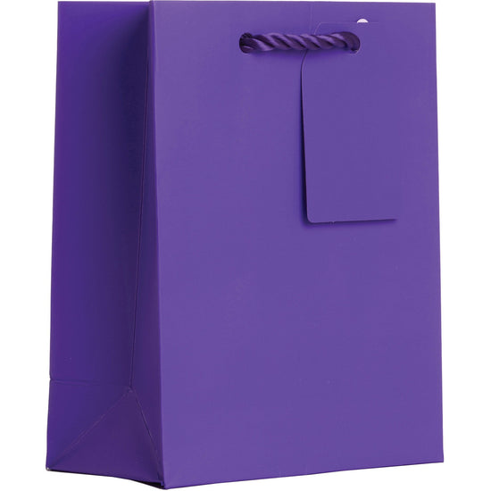 Heavyweight Solid Color Small Gift Bags, Matte Purple by Present Paper