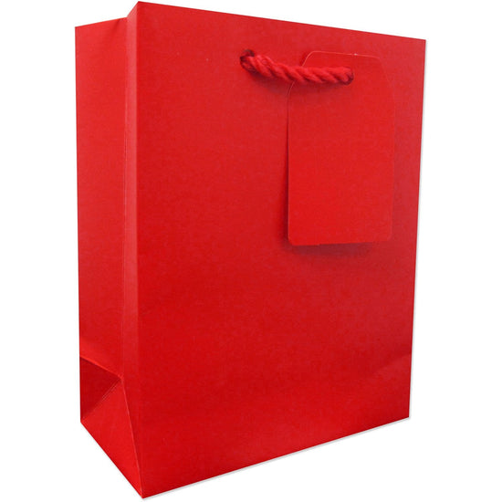 Heavyweight Solid Color Small Gift Bags, Matte Red by Present Paper