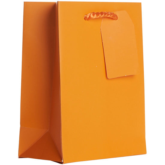 Heavyweight Solid Color Small Gift Bags, Matte Orange by Present Paper