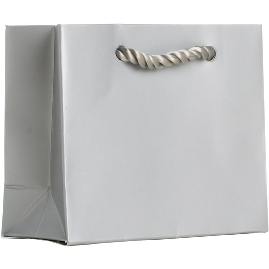 Heavyweight Solid Color Tiny Gift Bags, Matte Metallic Silver by Present Paper