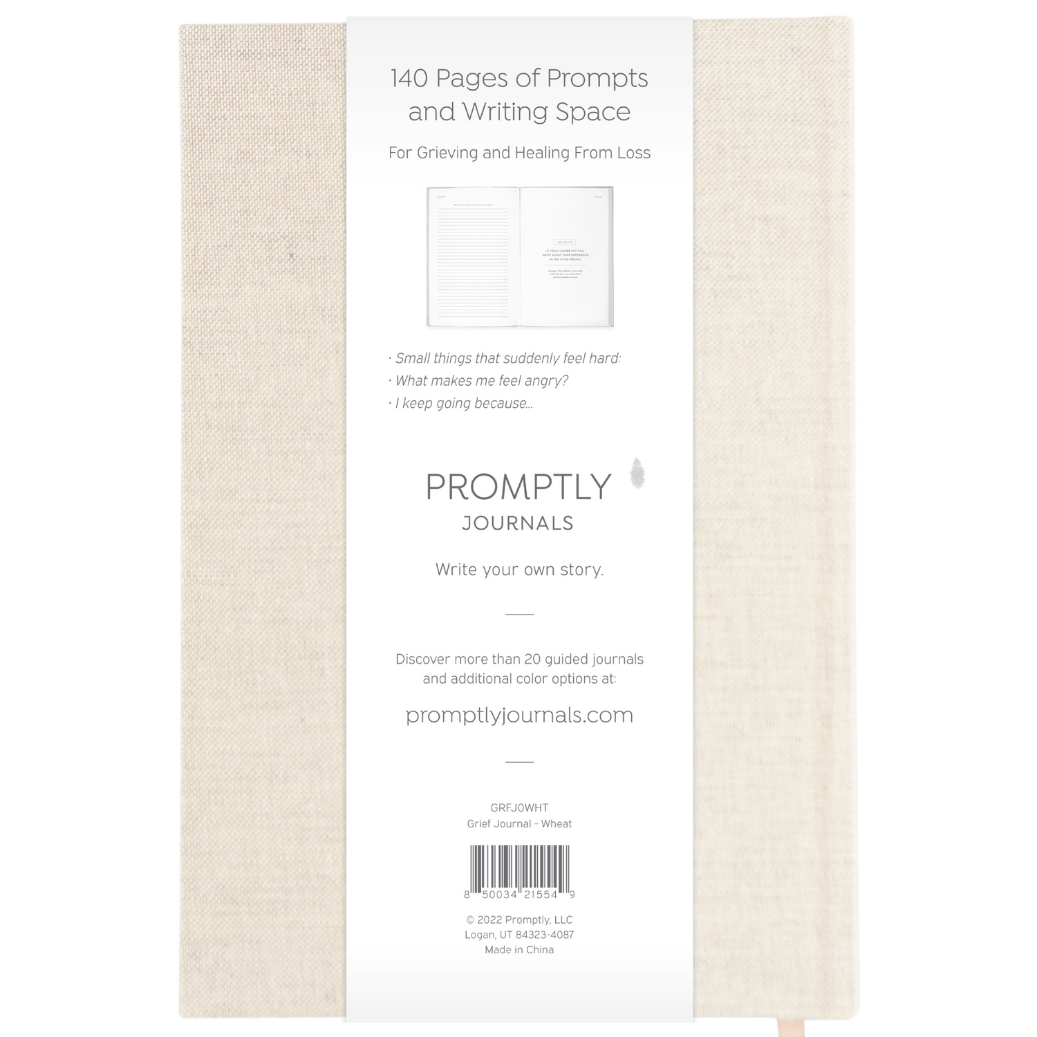 My Grief Journal: A Healing Journey (Wheat) – Promptly Journals