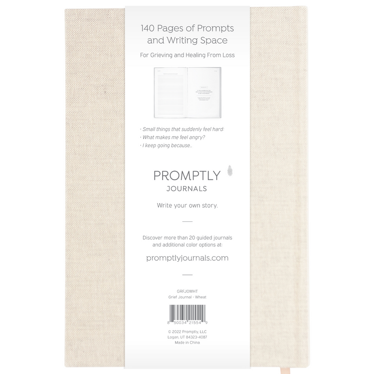 My Grief Journal: A Healing Journey (Wheat) – Promptly Journals