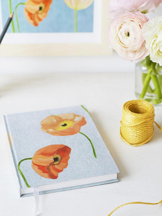 Journal: Peach Poppies on Grey by India & Purry