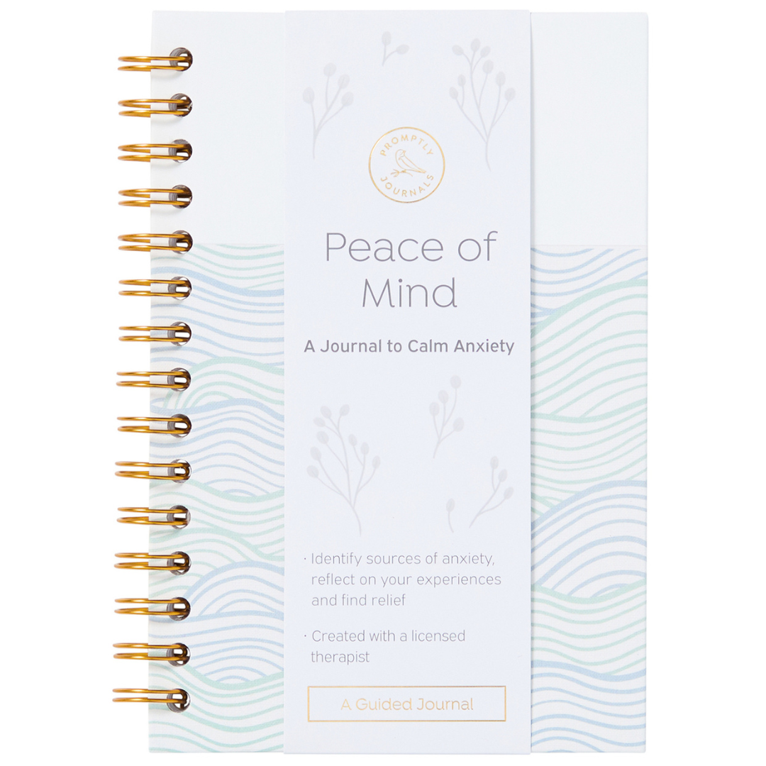 Mind Journal Color Peace of Mind: A Journal to Calm Anxiety (Aquamarine) – Promptly Journals