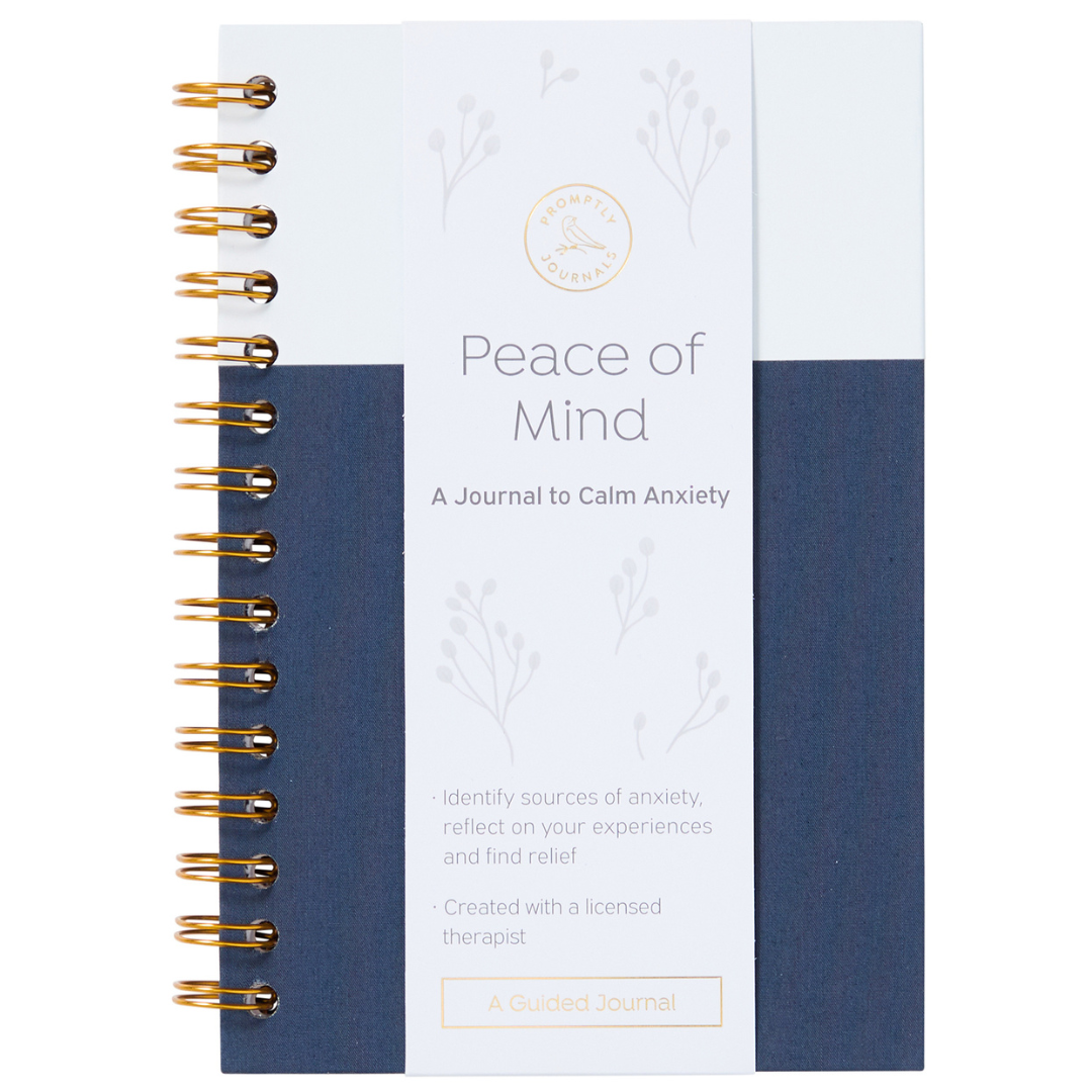 Peace of Mind: A Journal to Calm Anxiety (Navy) – Promptly Journals