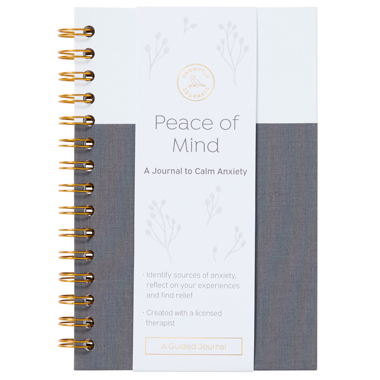 Mind Journal Color Peace of Mind: A Journal to Calm Anxiety (Stone Grey) – Promptly Journals